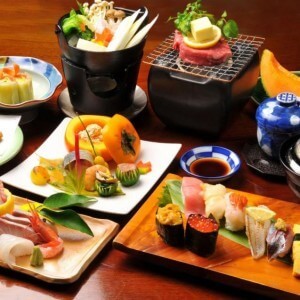 розныя стравы японскай кухні